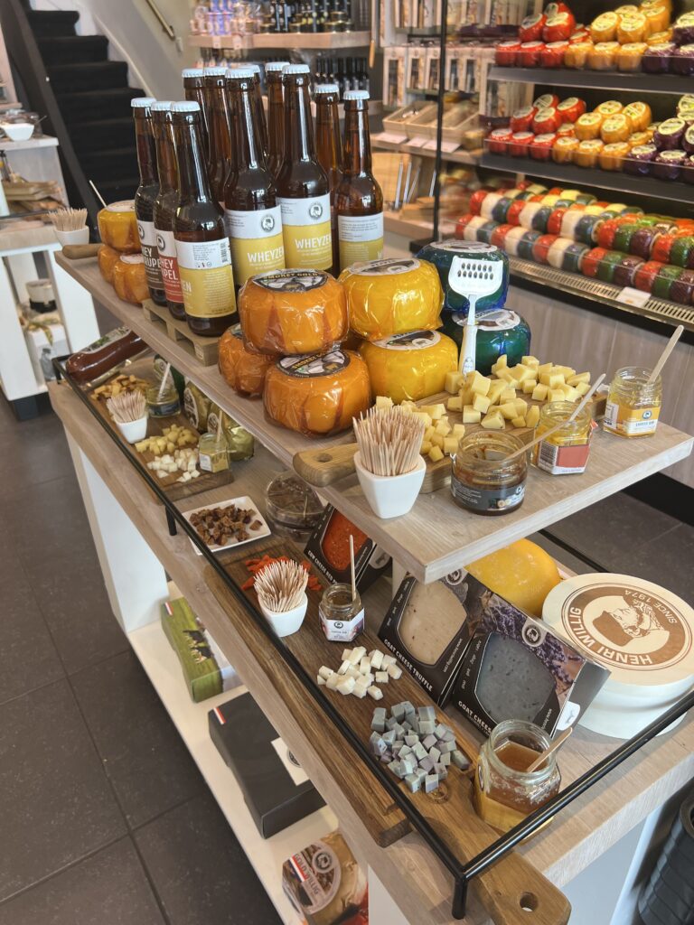souvenirs from Holland — display with craft beer and farm cheese